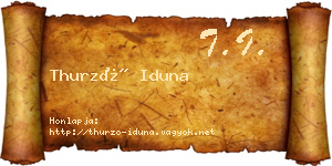 Thurzó Iduna névjegykártya